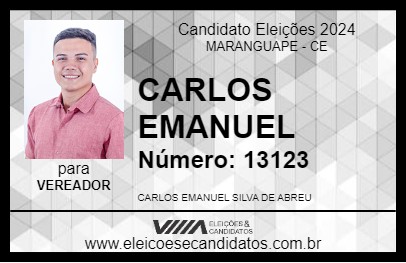 Candidato CARLOS EMANUEL 2024 - MARANGUAPE - Eleições