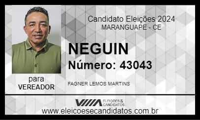 Candidato NEGUIN 2024 - MARANGUAPE - Eleições