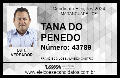 Candidato TANA DO PENEDO 2024 - MARANGUAPE - Eleições