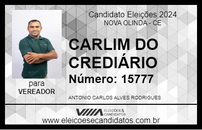 Candidato CARLIM DO CREDIÁRIO 2024 - NOVA OLINDA - Eleições