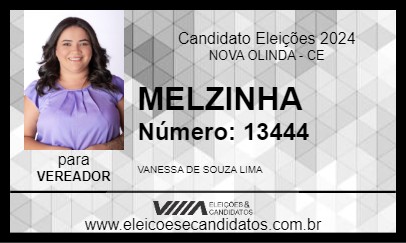 Candidato MELZINHA 2024 - NOVA OLINDA - Eleições