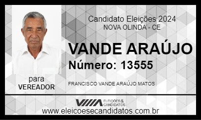 Candidato VANDE ARAÚJO 2024 - NOVA OLINDA - Eleições