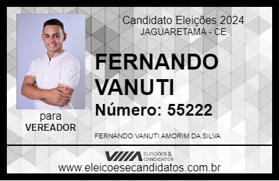 Candidato FERNANDO VANUTI 2024 - JAGUARETAMA - Eleições