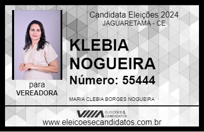 Candidato KLEBIA NOGUEIRA 2024 - JAGUARETAMA - Eleições