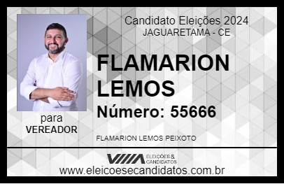 Candidato FLAMARION LEMOS 2024 - JAGUARETAMA - Eleições