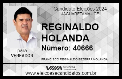 Candidato REGINALDO HOLANDA 2024 - JAGUARETAMA - Eleições