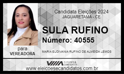 Candidato SULA RUFINO 2024 - JAGUARETAMA - Eleições