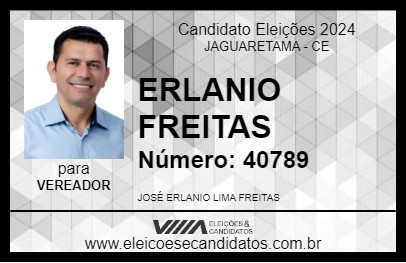 Candidato ERLANIO FREITAS 2024 - JAGUARETAMA - Eleições