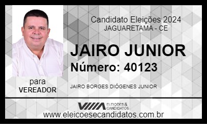 Candidato JAIRO JUNIOR 2024 - JAGUARETAMA - Eleições