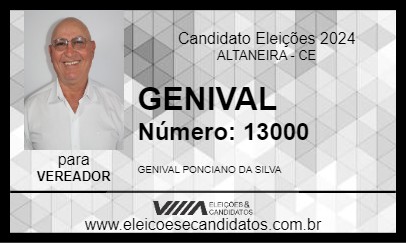 Candidato GENIVAL 2024 - ALTANEIRA - Eleições