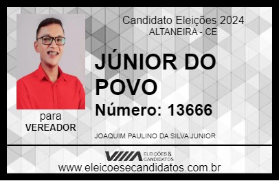 Candidato JÚNIOR DO POVO 2024 - ALTANEIRA - Eleições