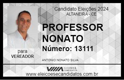 Candidato PROFESSOR NONATO 2024 - ALTANEIRA - Eleições