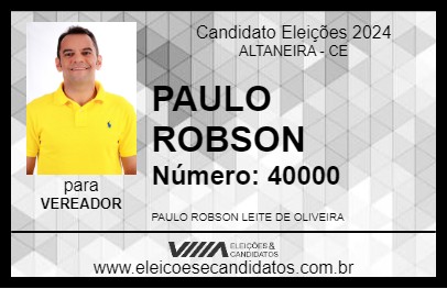 Candidato PAULO ROBSON 2024 - ALTANEIRA - Eleições