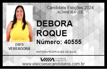 Candidato DEBORA ROQUE 2024 - ALTANEIRA - Eleições