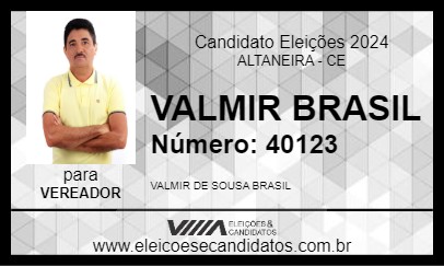 Candidato VALMIR BRASIL 2024 - ALTANEIRA - Eleições