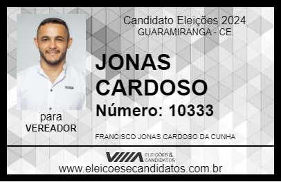 Candidato JONAS CARDOSO 2024 - GUARAMIRANGA - Eleições