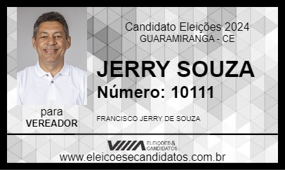 Candidato JERRY SOUZA 2024 - GUARAMIRANGA - Eleições