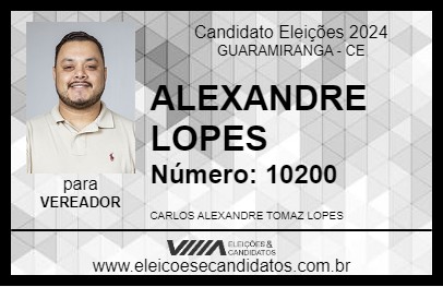 Candidato ALEXANDRE LOPES 2024 - GUARAMIRANGA - Eleições