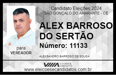 Candidato ALEX BARROSO DO SERTÃO 2024 - SÃO GONÇALO DO AMARANTE - Eleições