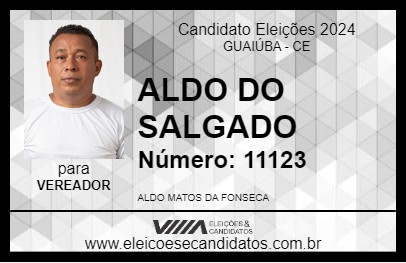 Candidato ALDO DO SALGADO 2024 - GUAIÚBA - Eleições