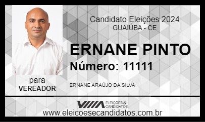 Candidato ERNANE PINTO 2024 - GUAIÚBA - Eleições