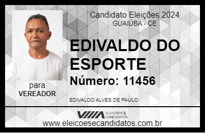 Candidato EDIVALDO DO ESPORTE 2024 - GUAIÚBA - Eleições