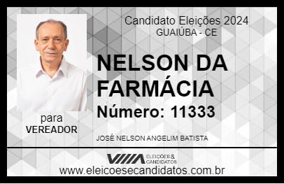 Candidato NELSON DA FARMÁCIA 2024 - GUAIÚBA - Eleições