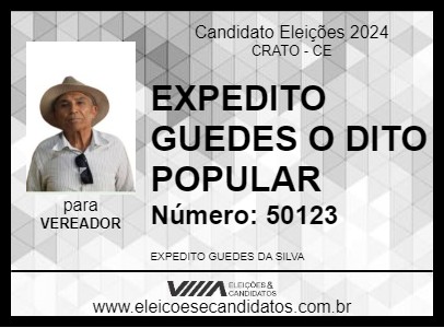 Candidato EXPEDITO GUEDES O DITO POPULAR 2024 - CRATO - Eleições