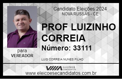 Candidato PROF LUIZINHO CORREIA 2024 - NOVA RUSSAS - Eleições