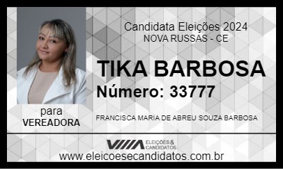 Candidato TIKA BARBOSA 2024 - NOVA RUSSAS - Eleições