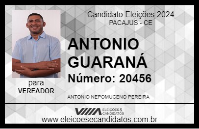 Candidato ANTONIO GUARANÁ 2024 - PACAJUS - Eleições