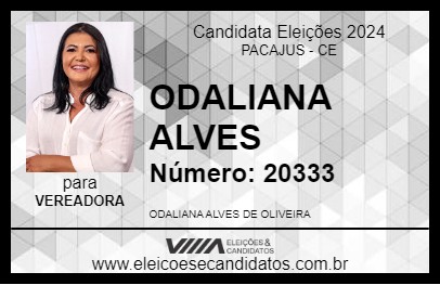 Candidato ODALIANA ALVES 2024 - PACAJUS - Eleições