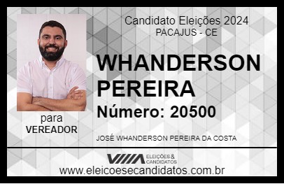 Candidato WHANDERSON PEREIRA 2024 - PACAJUS - Eleições