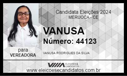 Candidato VANUSA 2024 - MERUOCA - Eleições