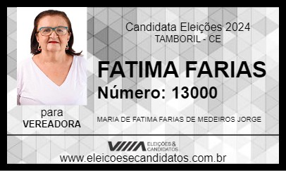 Candidato FATIMA FARIAS 2024 - TAMBORIL - Eleições