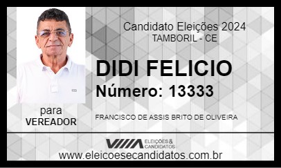 Candidato DIDI FELICIO 2024 - TAMBORIL - Eleições