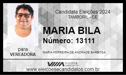 Candidato MARIA BILA 2024 - TAMBORIL - Eleições