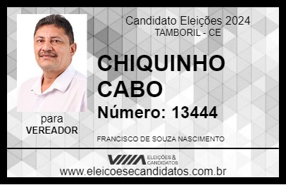 Candidato CHIQUINHO CABO 2024 - TAMBORIL - Eleições