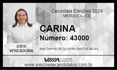 Candidato CARINA 2024 - MERUOCA - Eleições