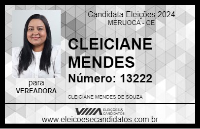 Candidato CLEICIANE MENDES 2024 - MERUOCA - Eleições