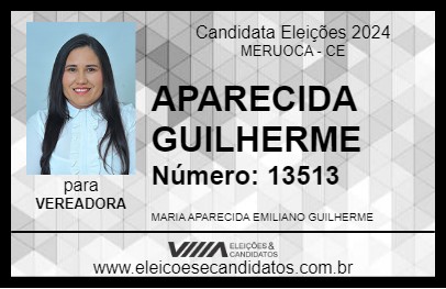 Candidato APARECIDA GUILHERME 2024 - MERUOCA - Eleições