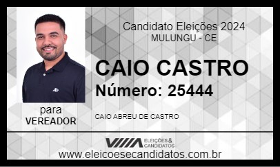 Candidato CAIO CASTRO 2024 - MULUNGU - Eleições