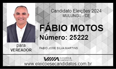 Candidato FÁBIO MOTOS 2024 - MULUNGU - Eleições