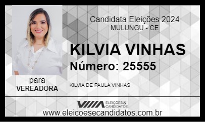 Candidato KILVIA VINHAS 2024 - MULUNGU - Eleições