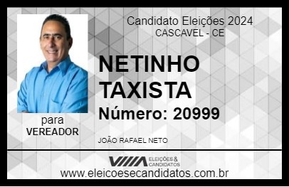 Candidato NETINHO TAXISTA 2024 - CASCAVEL - Eleições