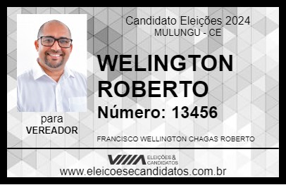 Candidato WELINGTON ROBERTO 2024 - MULUNGU - Eleições