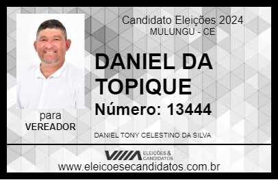 Candidato DANIEL DA TOPIQUE 2024 - MULUNGU - Eleições