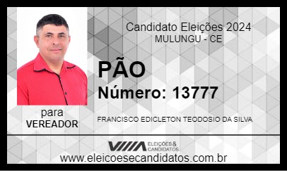 Candidato PÃO 2024 - MULUNGU - Eleições