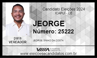 Candidato JEORGE 2024 - ICAPUÍ - Eleições