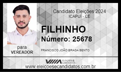 Candidato FILHINHO 2024 - ICAPUÍ - Eleições